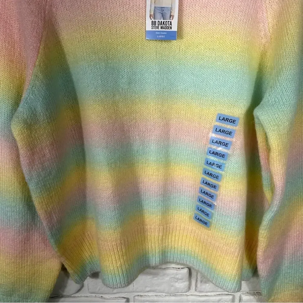 NWT BB Dakota By Steve Madden Ombre Sweater Wool Blend Size Large